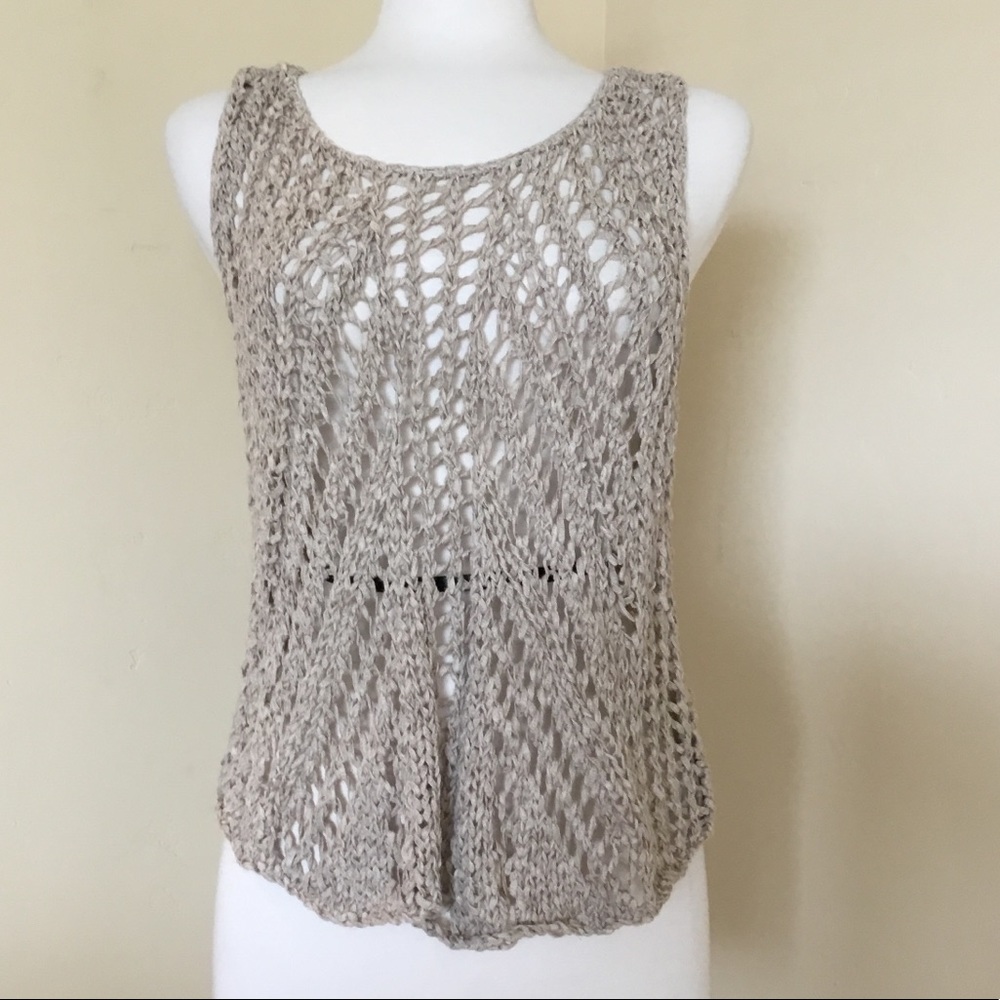 Eileen Fisher Crochet Top Tank Size M